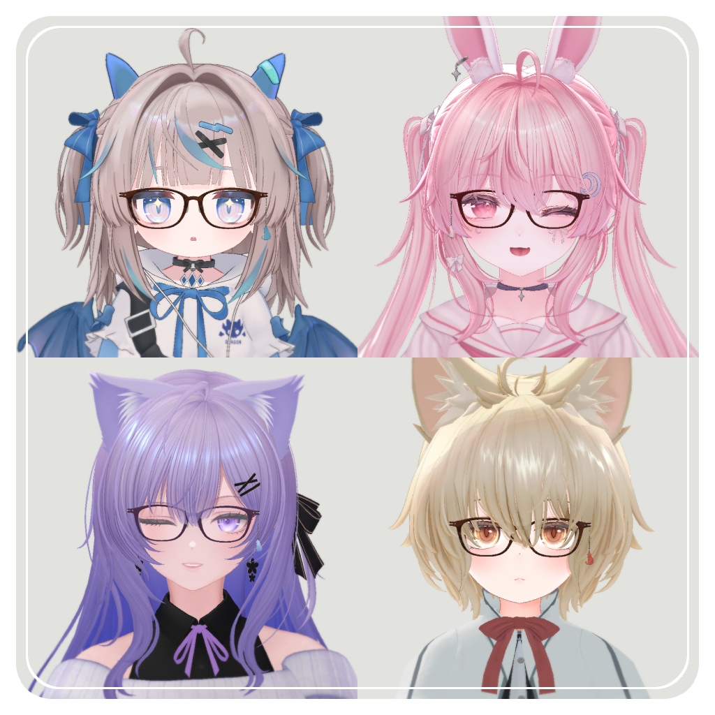【✨64アバター対応✨】 知的なウェリントンメガネ ~ ScholarlyWellingtonGlasses ~