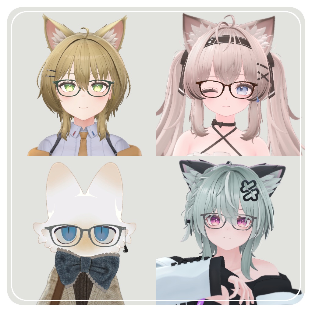 【✨64アバター対応✨】 知的なウェリントンメガネ ~ ScholarlyWellingtonGlasses ~