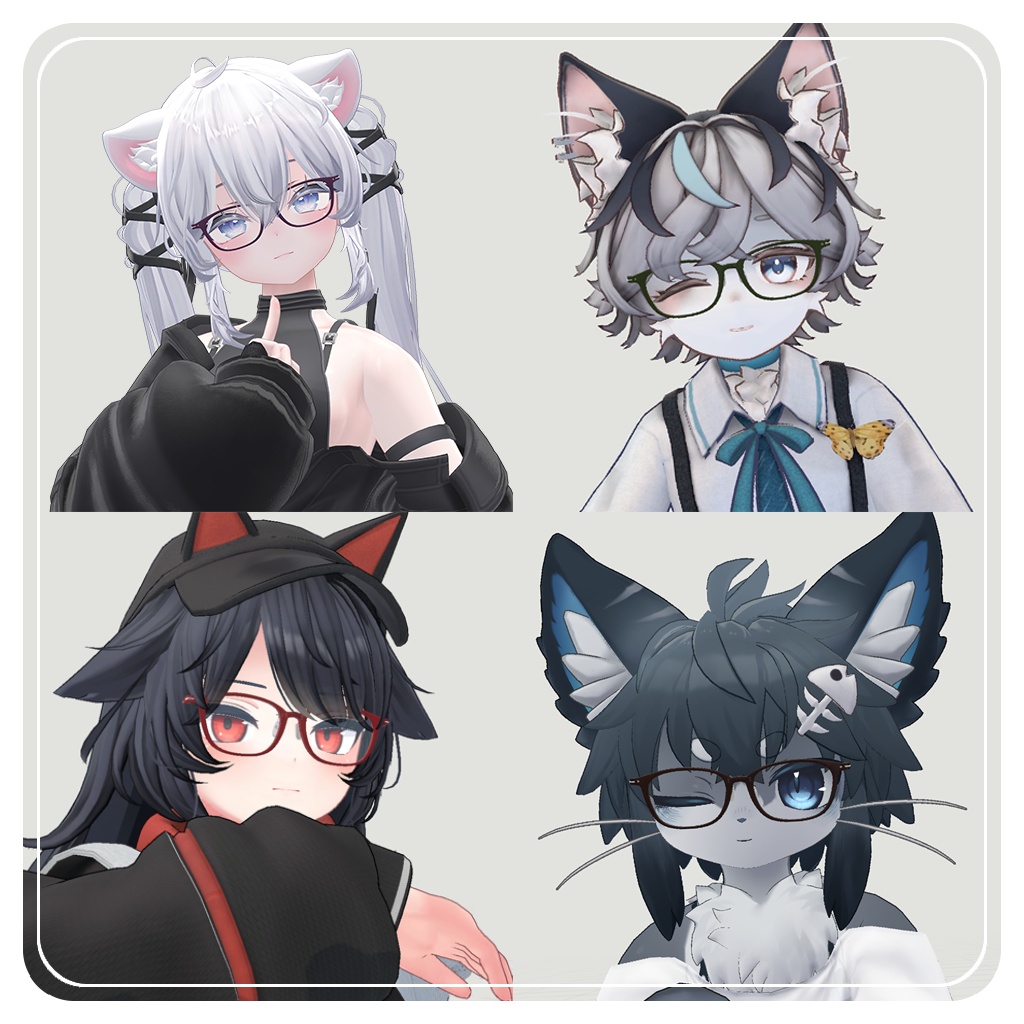 【✨サマーセール中!49アバター対応✨】知的なウェリントンメガネ ~ ScholarlyWellingtonGlasses ~