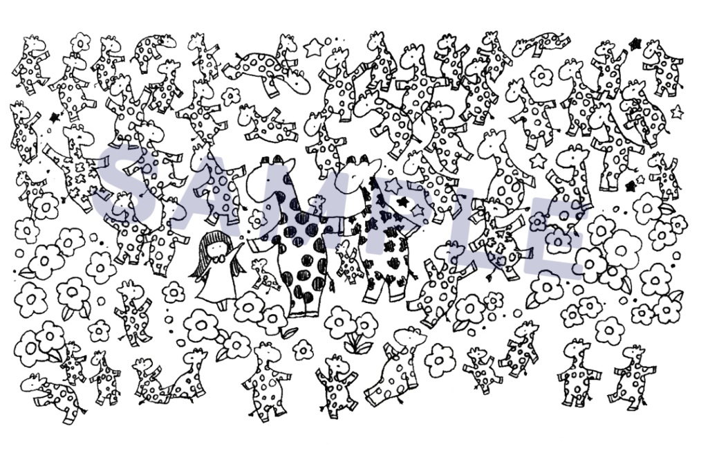 きりん塗り絵