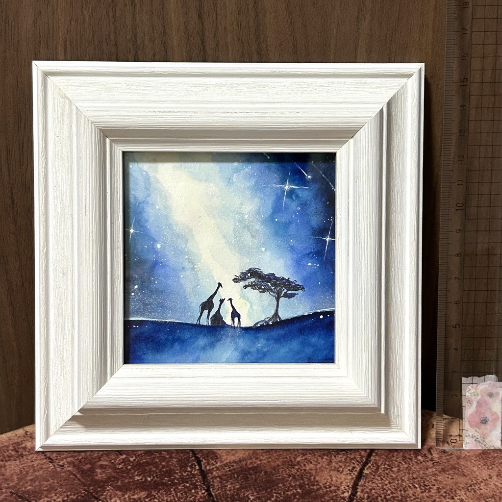 【原画】小さな夜空絵 額入り