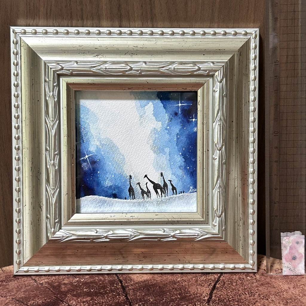 【原画】小さな夜空絵 額入り