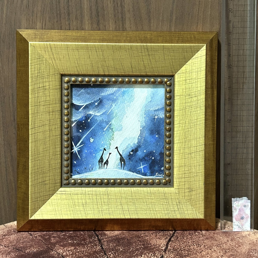 【原画】小さな夜空絵 額入り