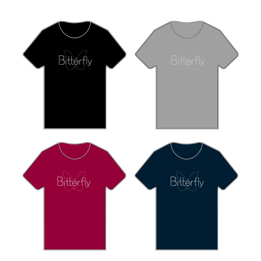 【Bittérfly 】【シルバーラメプリントＴシャツ】【カラー：ブラック、ネイビー、ワインレッド、グレー】【20着限定】【画像は商品イメージです】