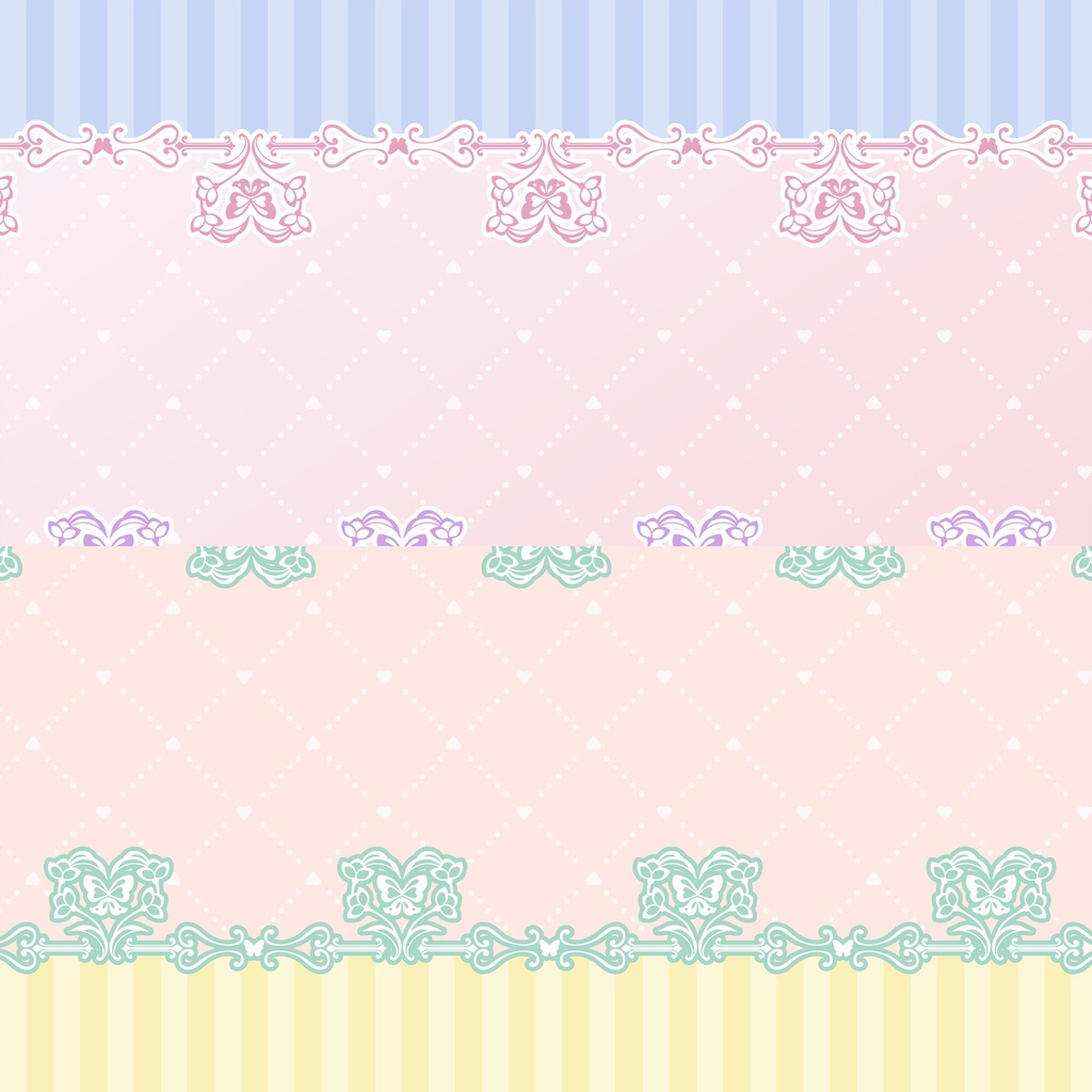 《無料》ハートと蝶のゆめかわ&ゴスロリ&アンティークカラー高解像度テクスチャ18種