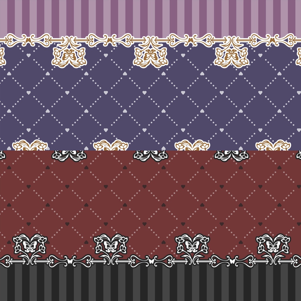 《無料》ハートと蝶のゆめかわ&ゴスロリ&アンティークカラー高解像度テクスチャ18種