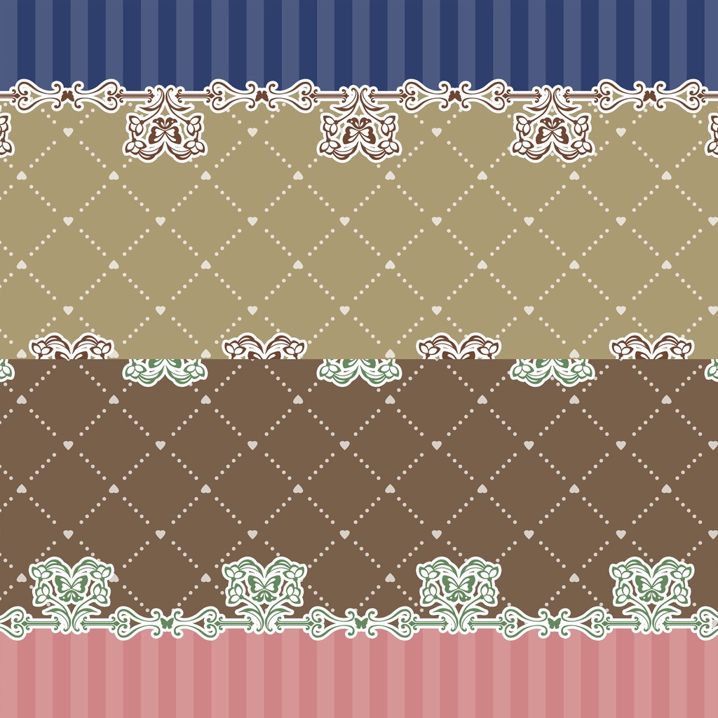 《無料》ハートと蝶のゆめかわ&ゴスロリ&アンティークカラー高解像度テクスチャ18種