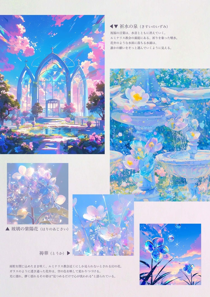 幻想図鑑素材集 vol.1虹と祈りの間【無料お試し付き】 ─ 世界観を感じながら創作に使えるインスピレーション素材集