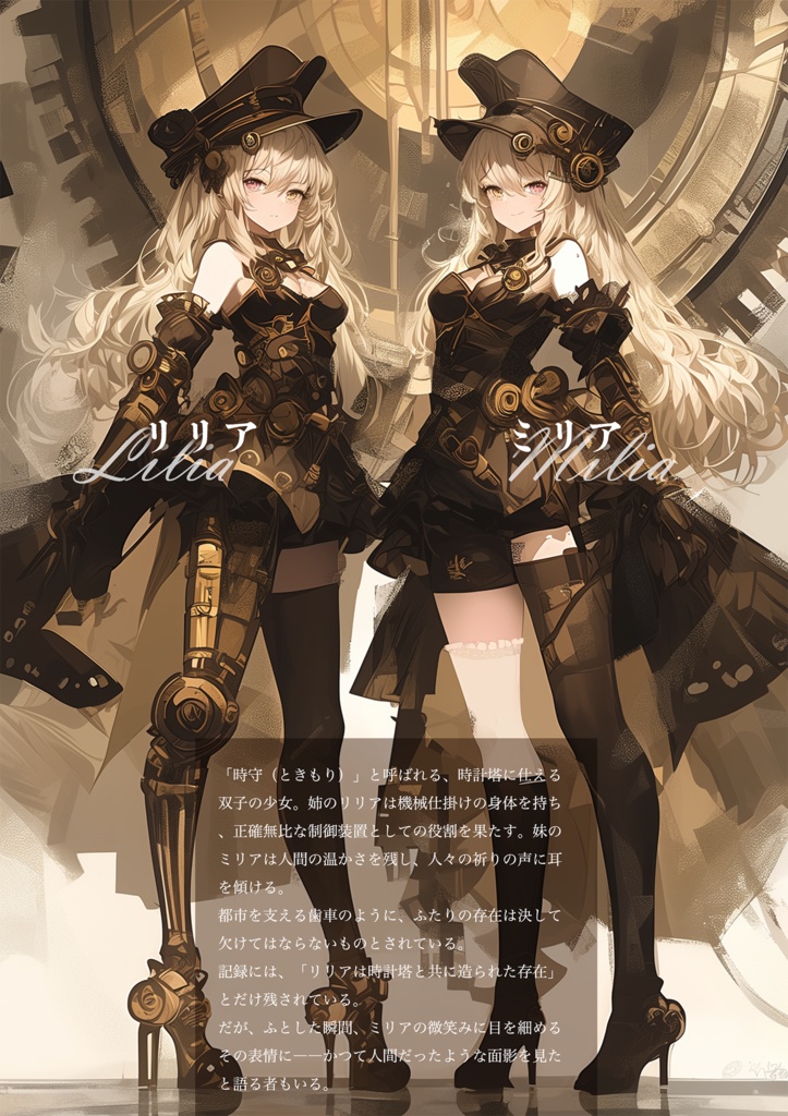 幻想図鑑素材集 vol.2 時を祈る双子と歯車の街【無料お試し付き】 ─ 世界観を感じながら創作に使えるインスピレーション素材集