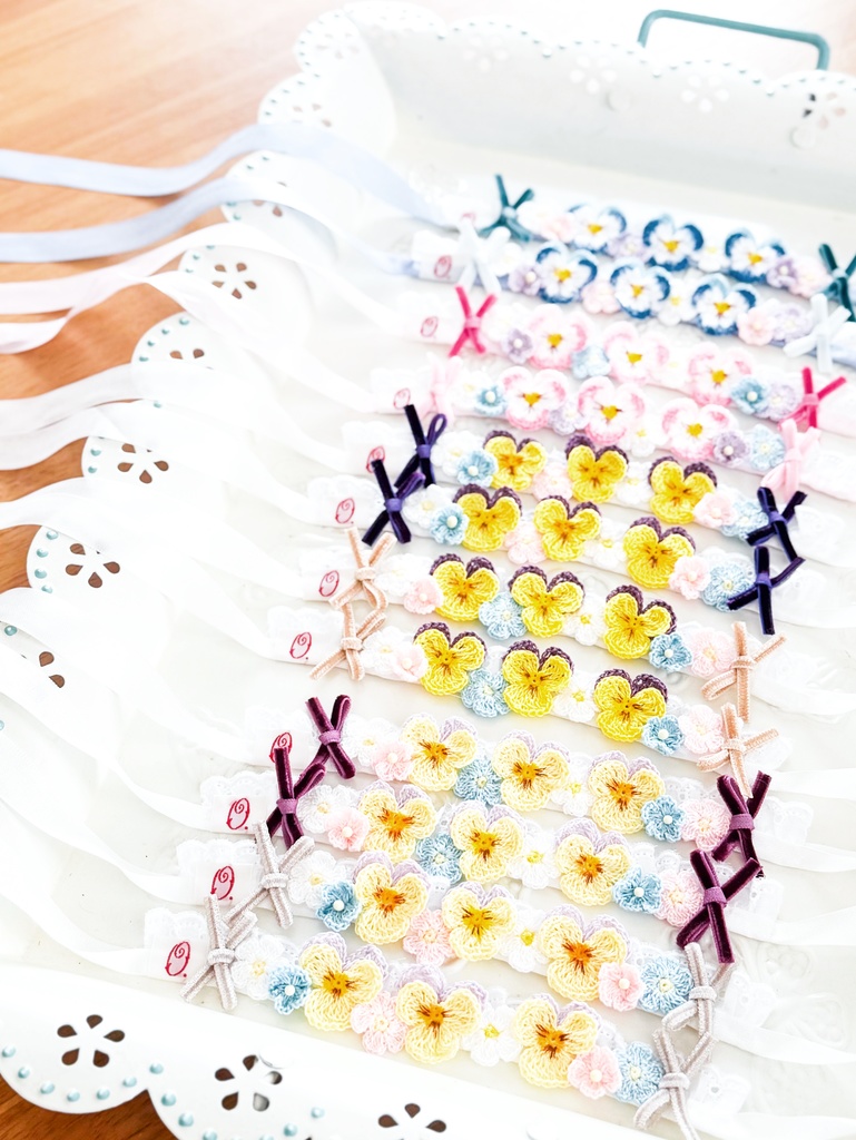 【10~16cmぬい用】ビオラの花冠 ヘッドドレス