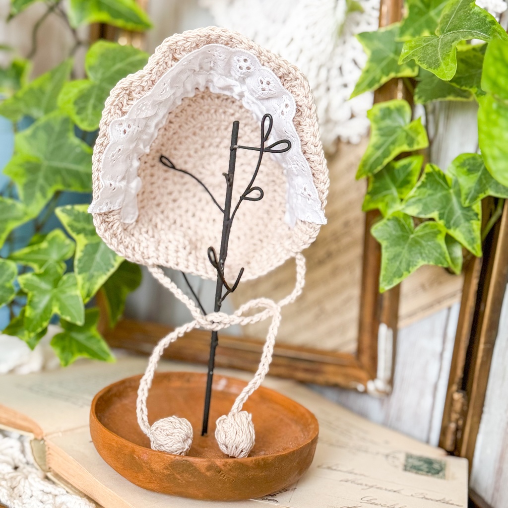 【10~13cmぬい用】ノーブルハット ナチュラル