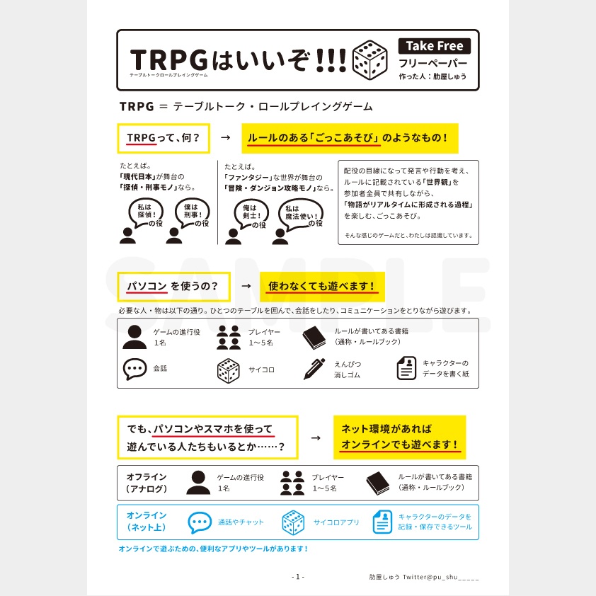 TRPGフリーペーパー「TRPGはいいぞ！」