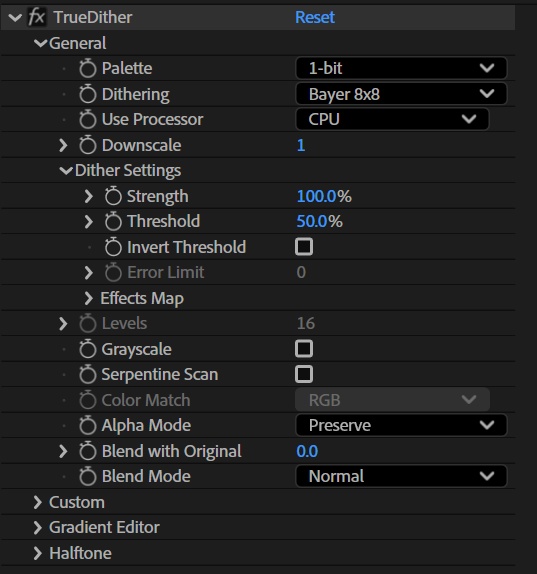 TrueDither - AfterEffects Plugin