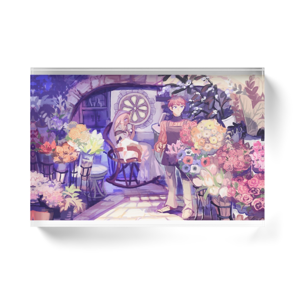 アクリルブロック:魔女の花屋