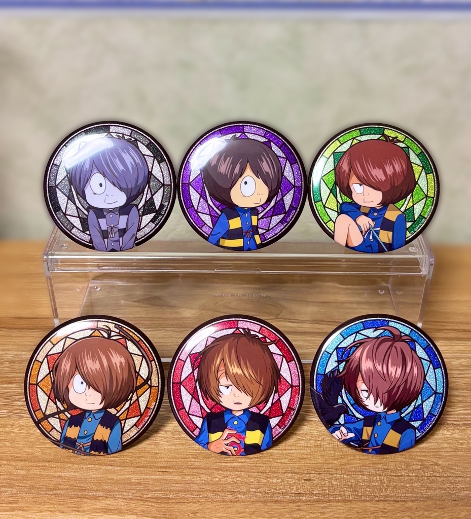 歴代鬼太郎グリッター缶バッジ(ステンドグラス風)