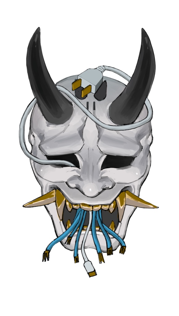 お面ステッカー　般若コード