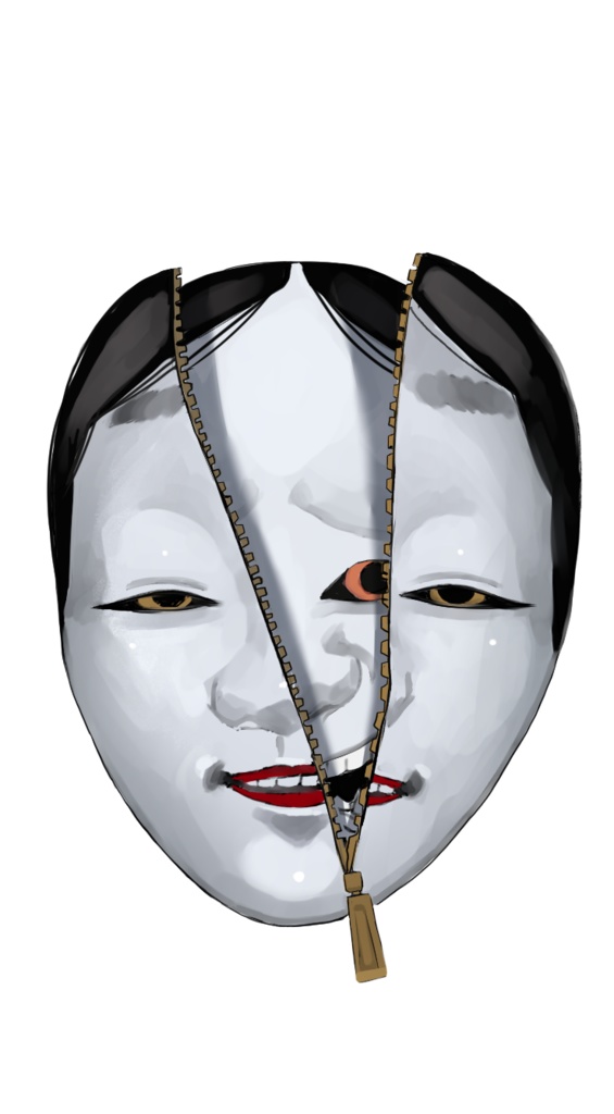 お面ステッカー　ファスナー