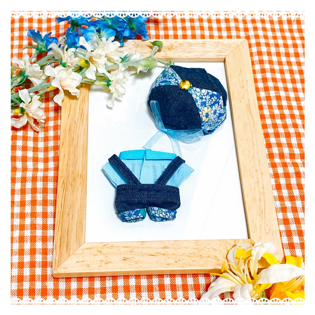 【再】花柄サロペットセット