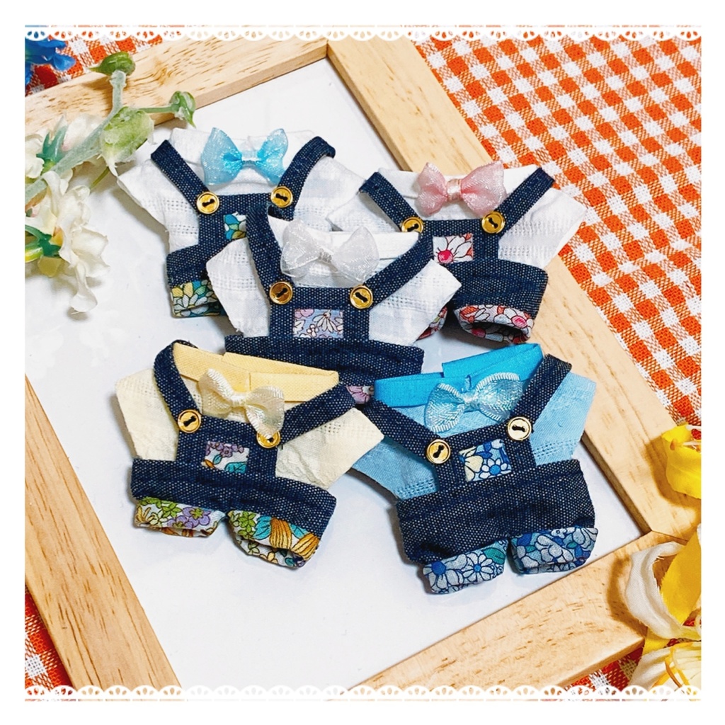 【再】花柄サロペットセット