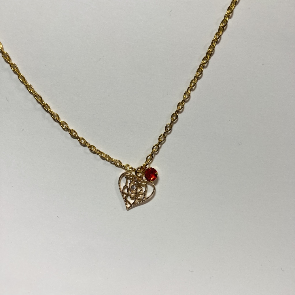 1粒薔薇のネックレス