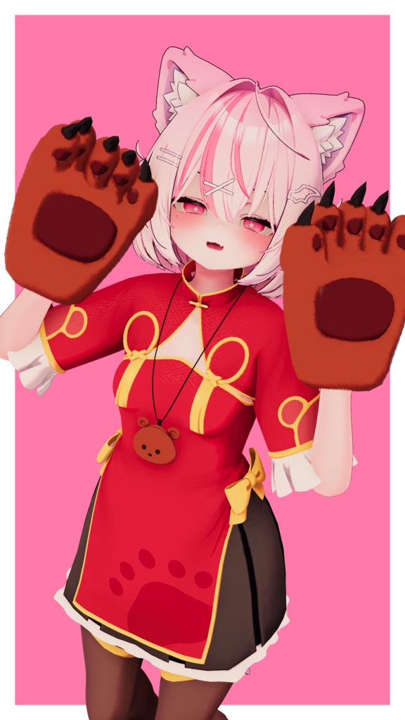 【半額セール中!】クマッちゃいな!/BearChinaDress【VRChat想定衣装】