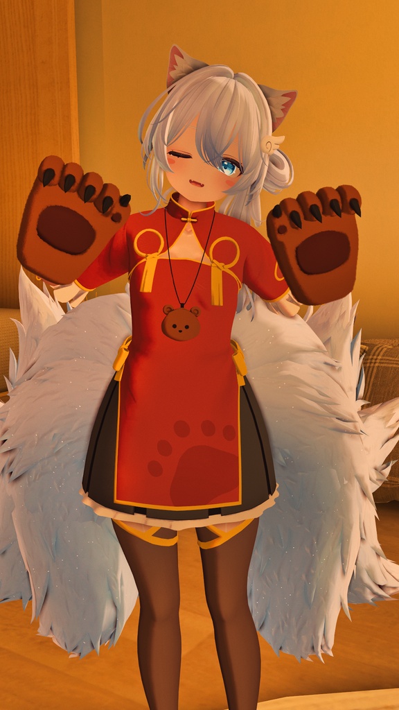 【半額セール中!】クマッちゃいな!/BearChinaDress【VRChat想定衣装】