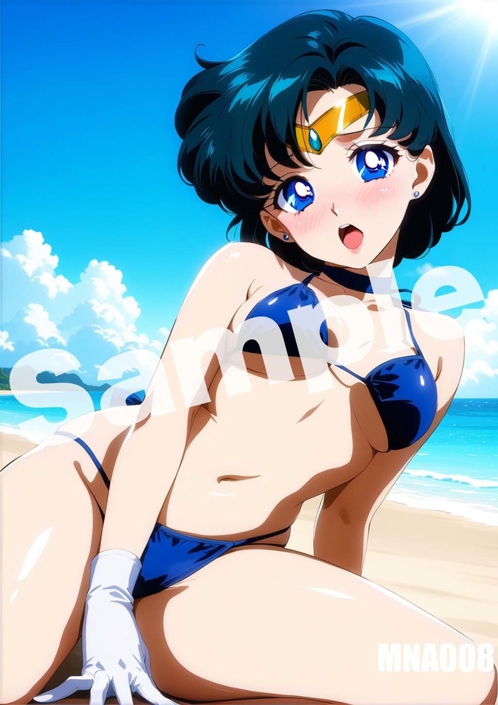 【セーラーマーキュリー】セーラームーン AI イラスト A4ポスター 高画質 ヌード 美人 水着 下着 巨乳 同人 コスプレ MNA001-020