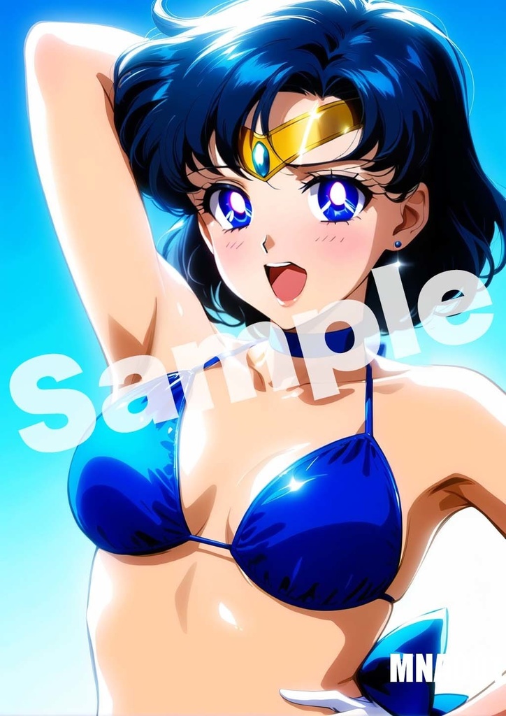【セーラーマーキュリー】セーラームーン AI イラスト A4ポスター 高画質 ヌード 美人 水着 下着 巨乳 同人 コスプレ MNA001-020