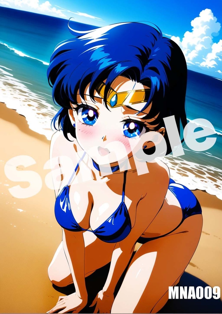 【セーラーマーキュリー】セーラームーン AI イラスト A4ポスター 高画質 ヌード 美人 水着 下着 巨乳 同人 コスプレ MNA001-020
