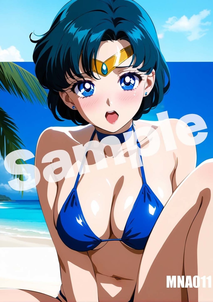 【セーラーマーキュリー】セーラームーン AI イラスト A4ポスター 高画質 ヌード 美人 水着 下着 巨乳 同人 コスプレ MNA001-020