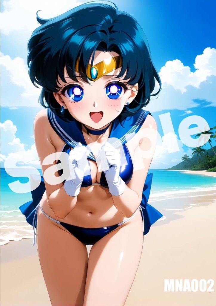 【セーラーマーキュリー】セーラームーン AI イラスト A4ポスター 高画質 ヌード 美人 水着 下着 巨乳 同人 コスプレ MNA001-020