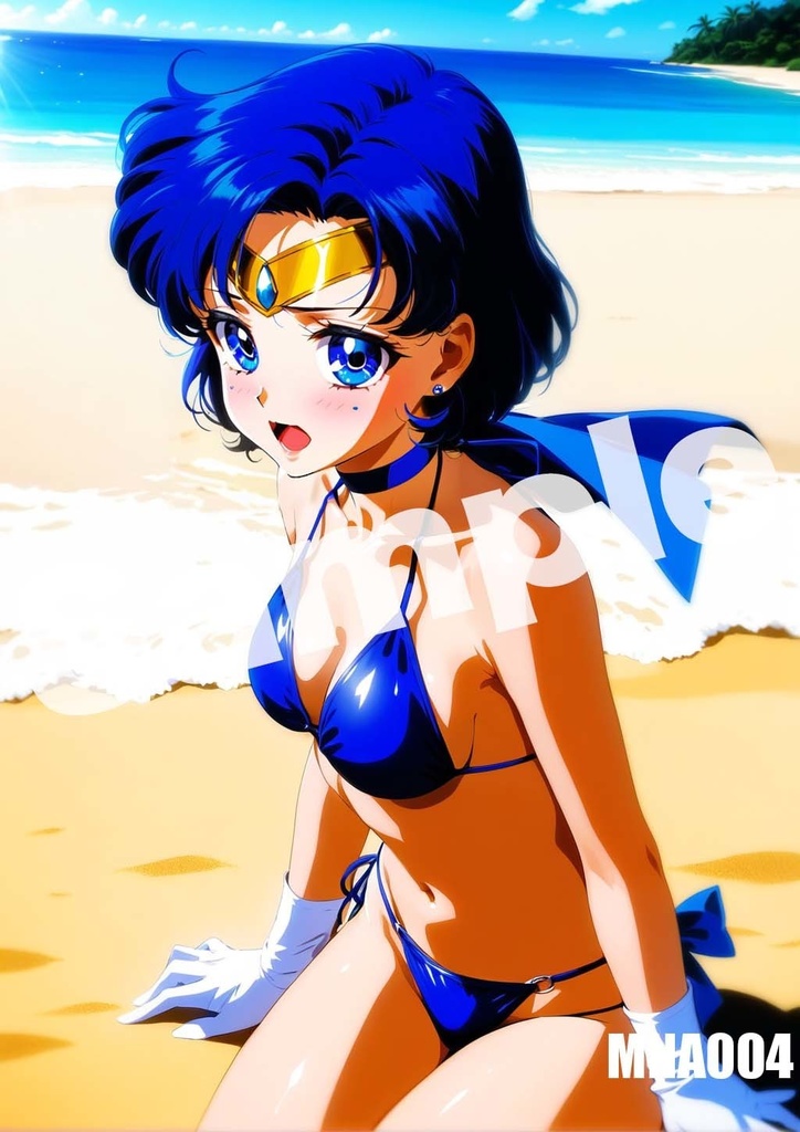 【セーラーマーキュリー】セーラームーン AI イラスト A4ポスター 高画質 ヌード 美人 水着 下着 巨乳 同人 コスプレ MNA001-020