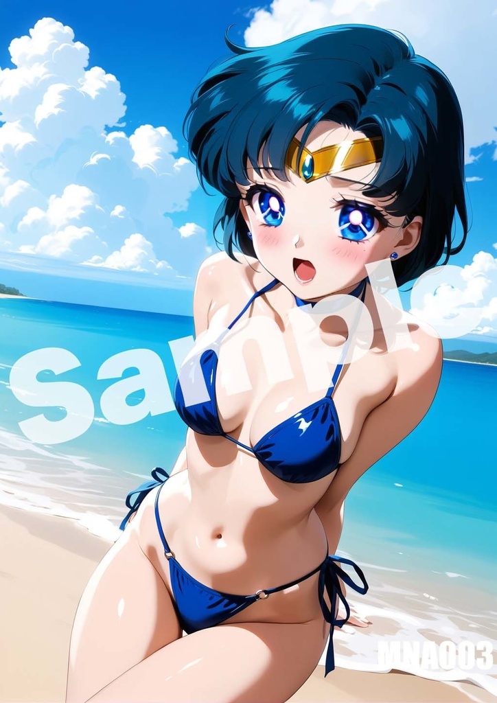 【セーラーマーキュリー】セーラームーン AI イラスト A4ポスター 高画質 ヌード 美人 水着 下着 巨乳 同人 コスプレ MNA001-020