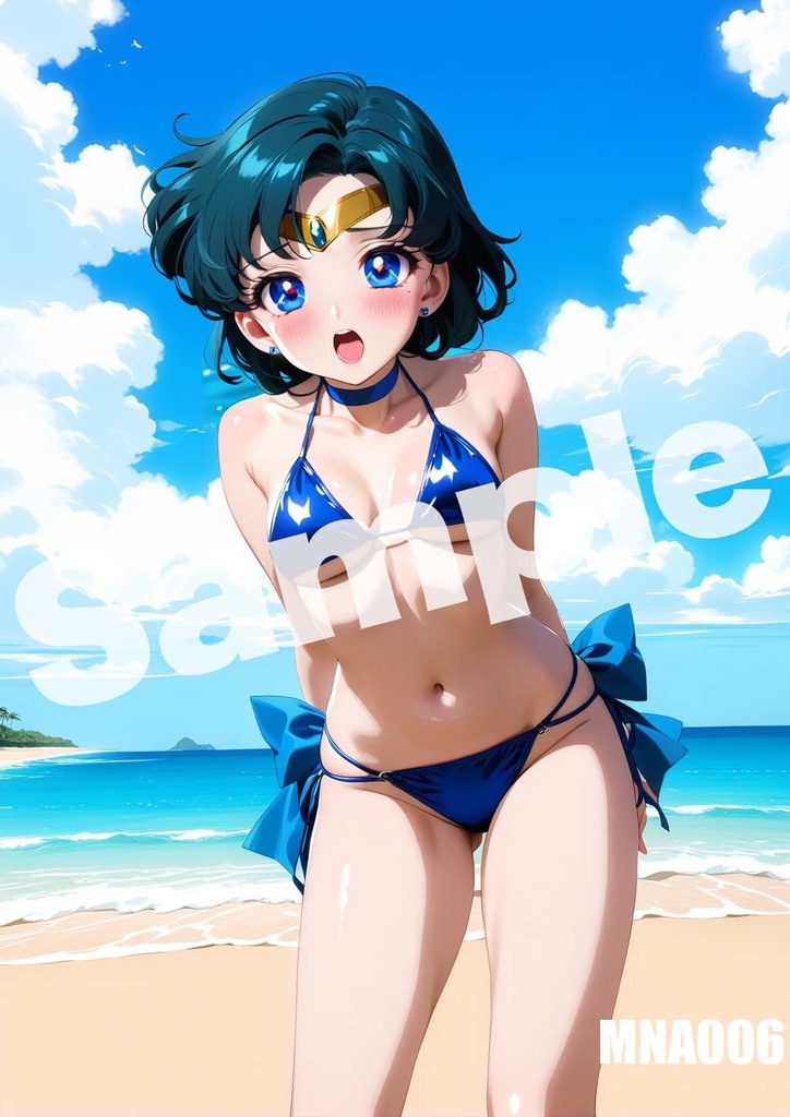 【セーラーマーキュリー】セーラームーン AI イラスト A4ポスター 高画質 ヌード 美人 水着 下着 巨乳 同人 コスプレ MNA001-020