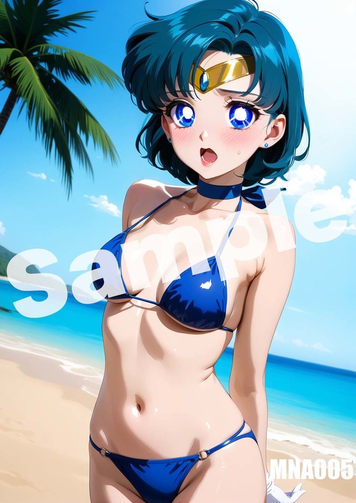 【セーラーマーキュリー】セーラームーン AI イラスト A4ポスター 高画質 ヌード 美人 水着 下着 巨乳 同人 コスプレ MNA001-020