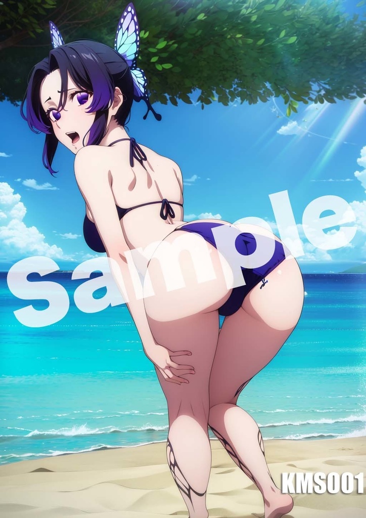 【胡蝶しのぶ】鬼滅の刃 AI イラスト A4ポスター 高画質 ヌード 美人 水着 下着 巨乳 同人 コスプレ KMS001-010