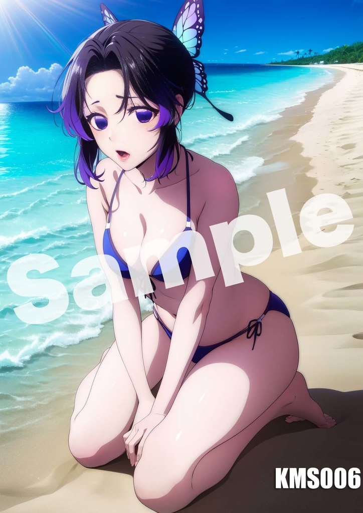 【胡蝶しのぶ】鬼滅の刃 AI イラスト A4ポスター 高画質 ヌード 美人 水着 下着 巨乳 同人 コスプレ KMS001-010