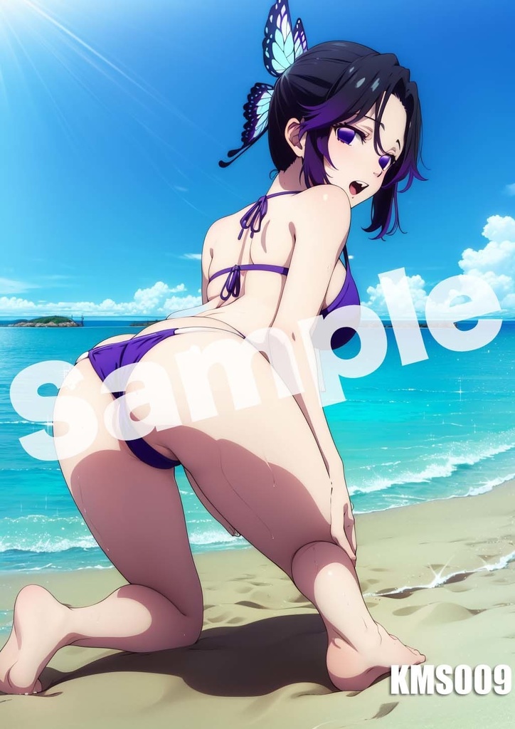 【胡蝶しのぶ】鬼滅の刃 AI イラスト A4ポスター 高画質 ヌード 美人 水着 下着 巨乳 同人 コスプレ KMS001-010