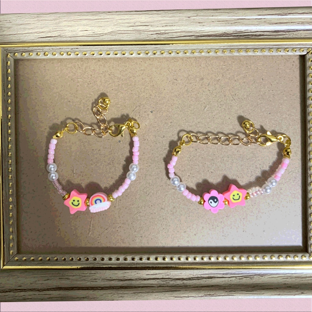 ぬい用 アクセサリー ピンクビーズ