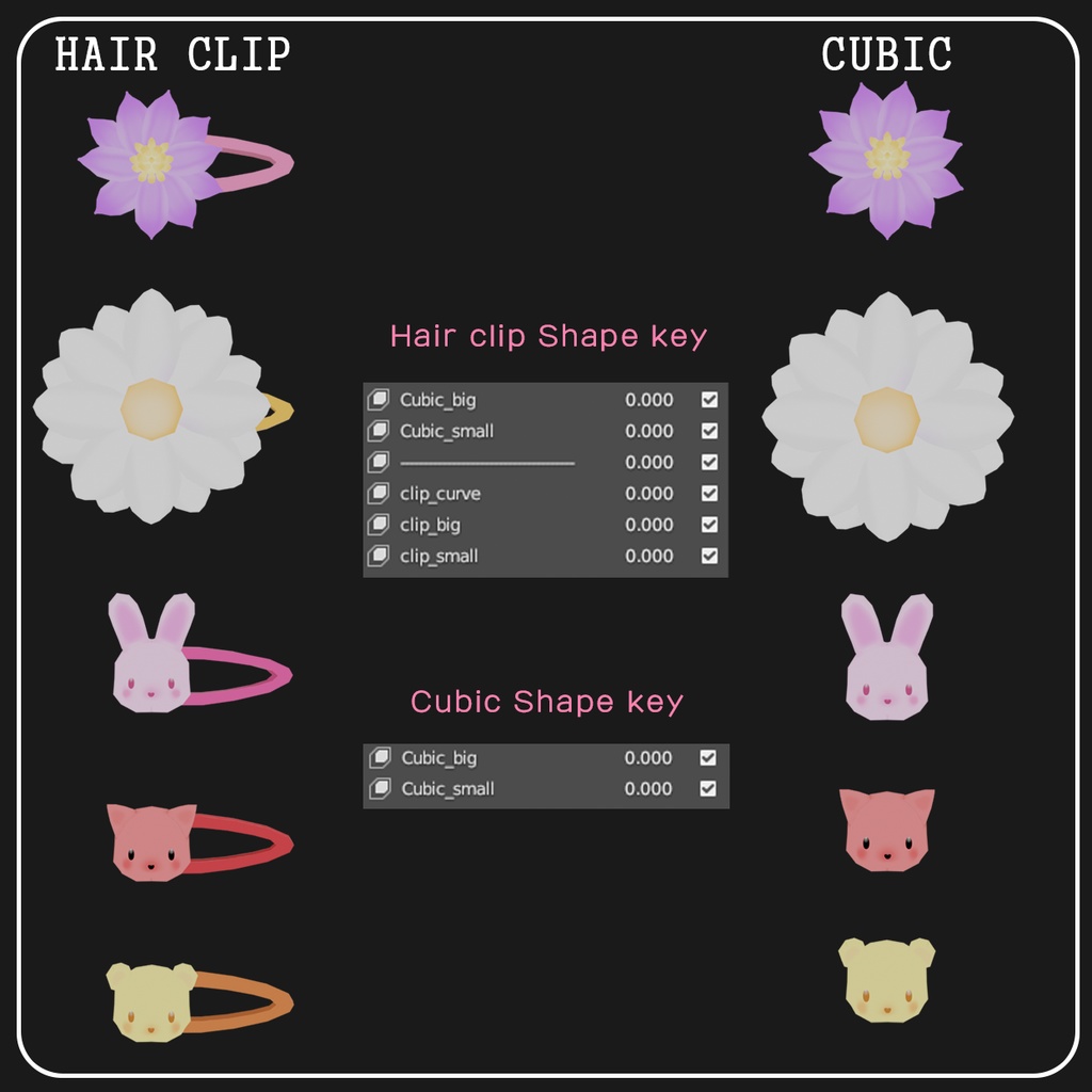 🌼Flower 🐱 Animal 【Ring / Hairclip Set】