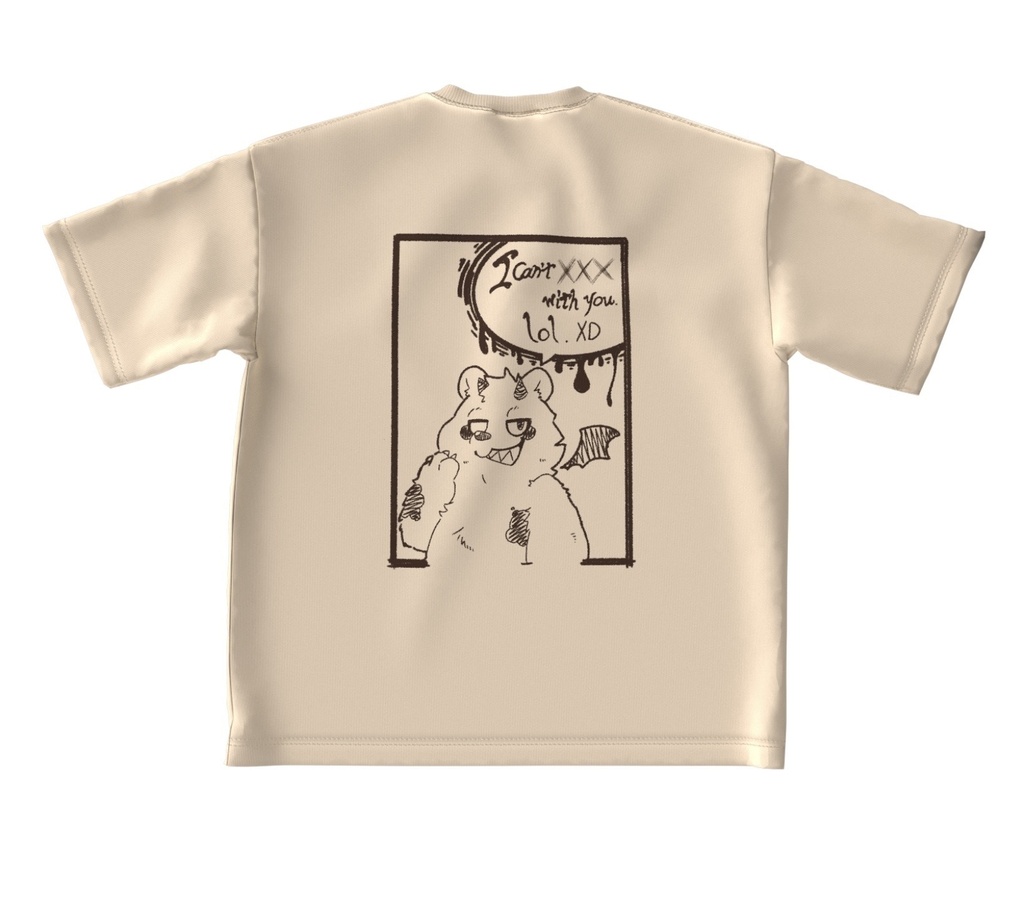 Devil Bear Tシャツ-ビッグシルエットTシャツ-3色展開