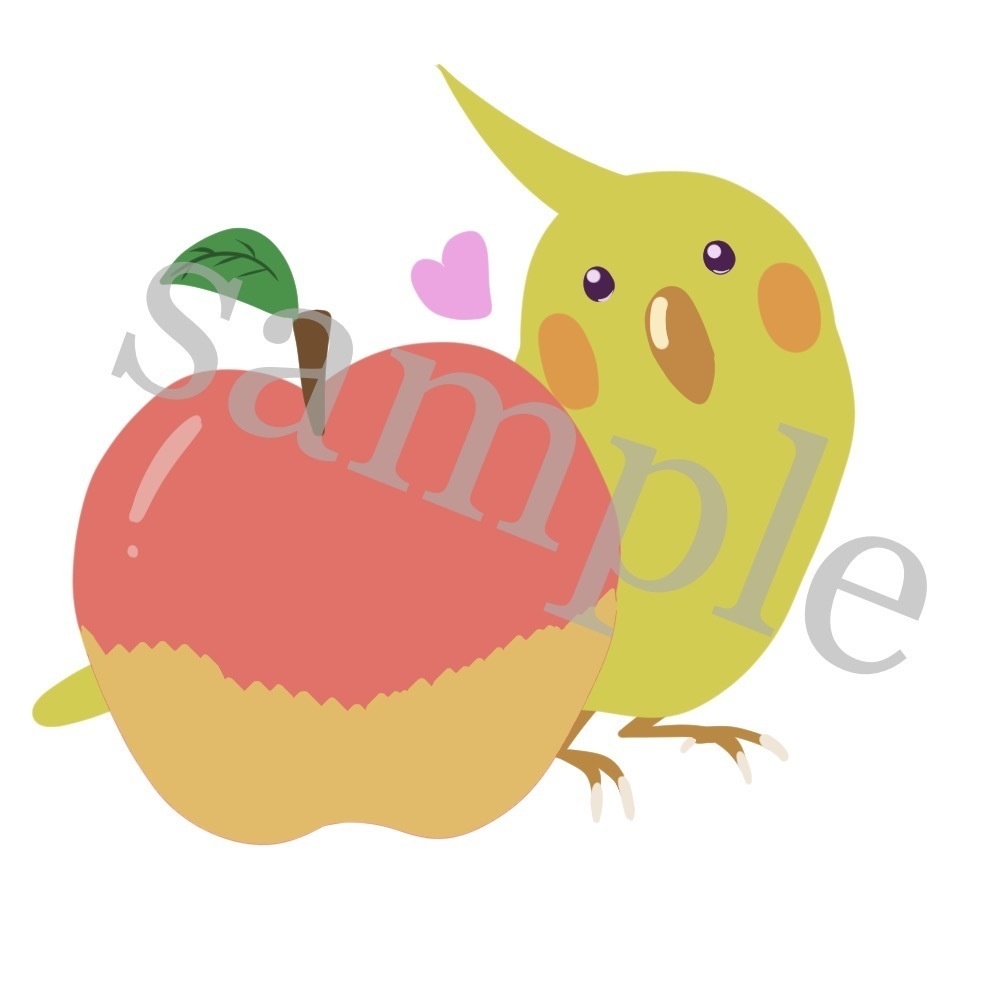 りんごと友達?オカメちゃん