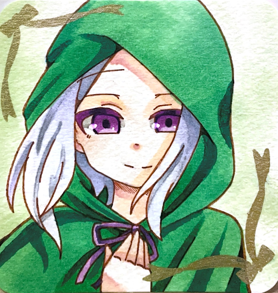 一次創作 魔女 原画/手のひらペーパー