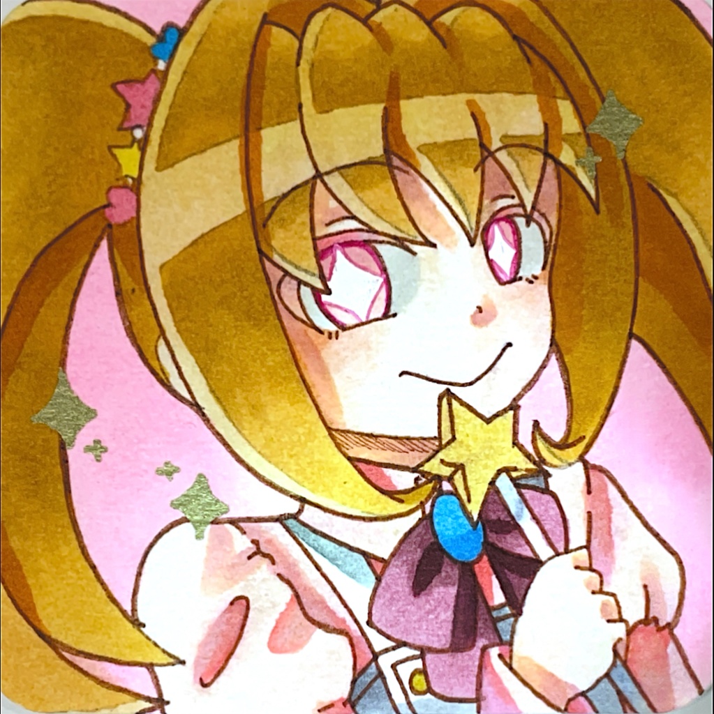 一次創作 魔法少女 原画/手のひらペーパー