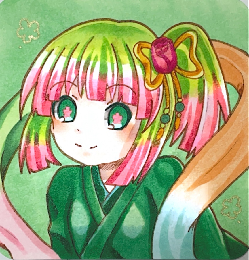 一次創作 四季姫 原画/手のひらペーパー