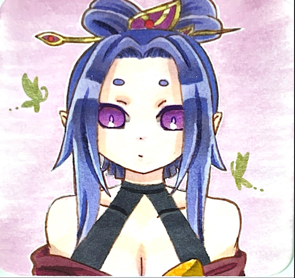 一次創作 和風姫 原画/手のひらペーパー