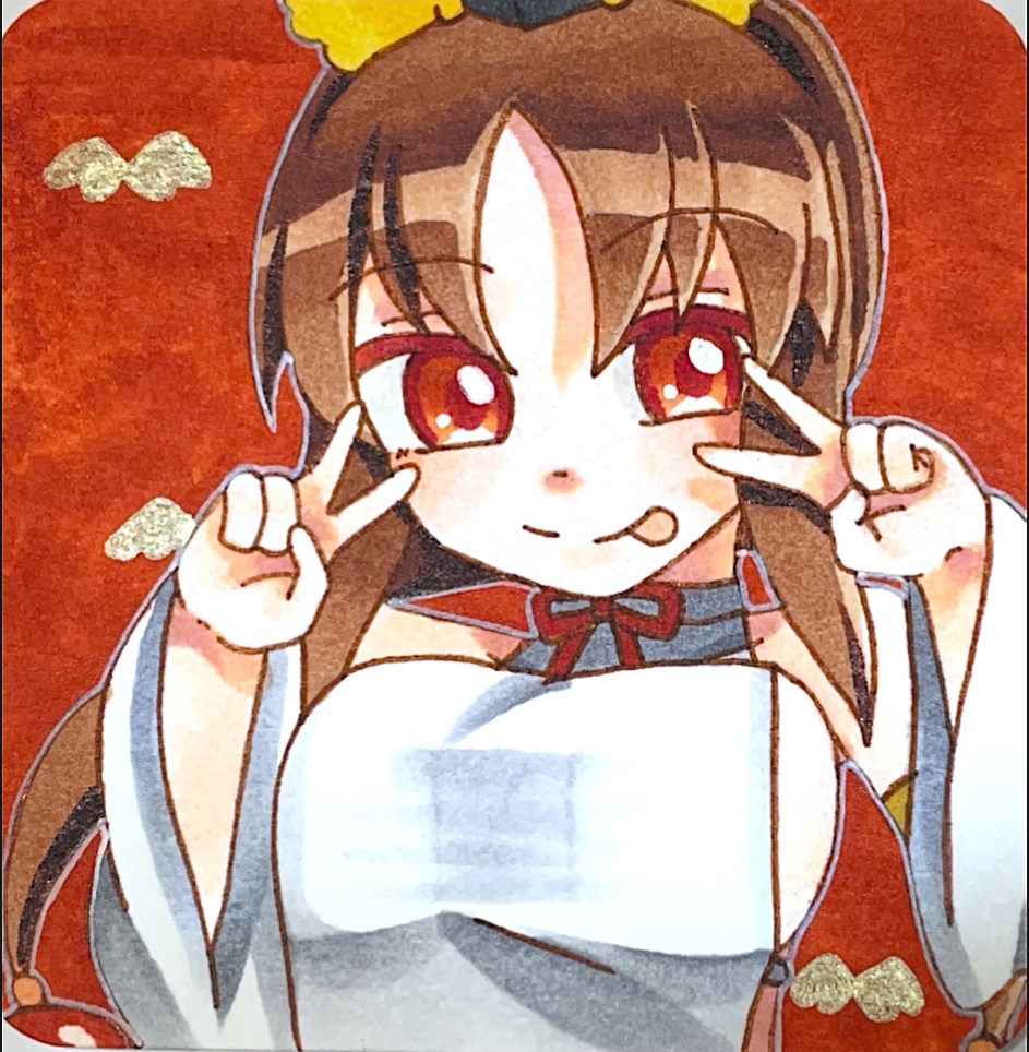 一次創作 火鳥姫 原画/手のひらペーパー