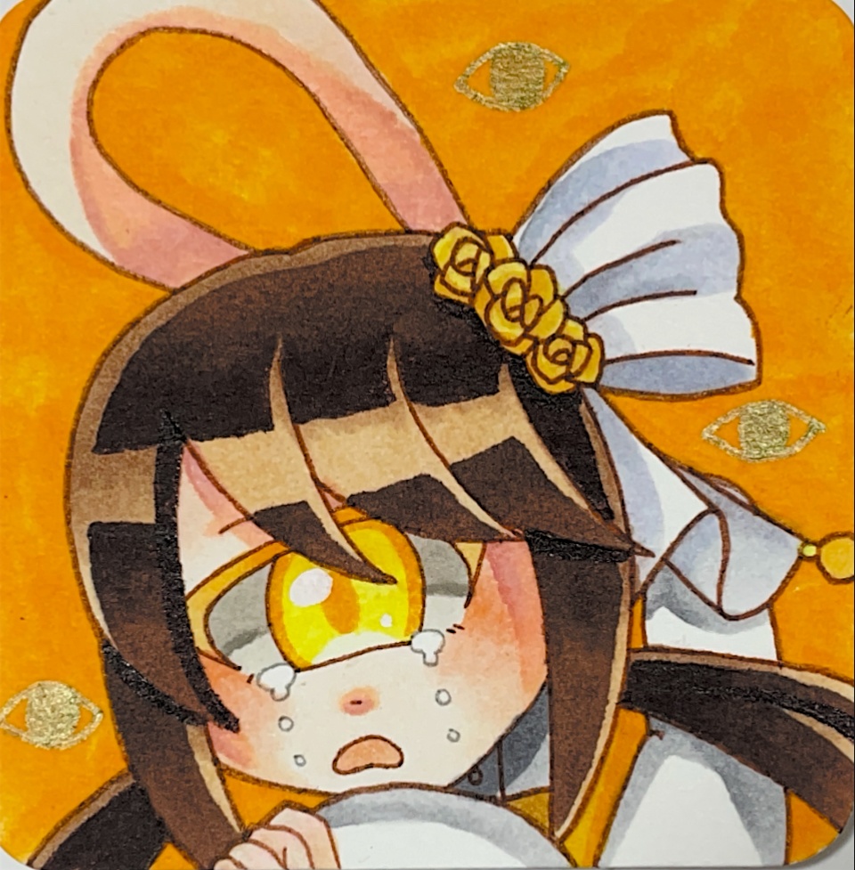 一次創作 妖怪姫 原画/手のひらペーパー