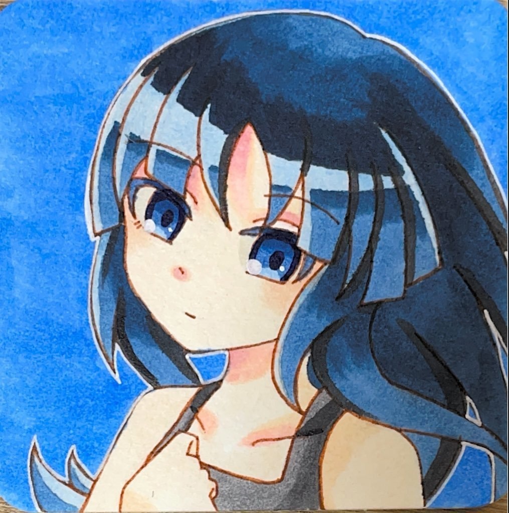 一次創作 娘 原画/手のひらペーパー