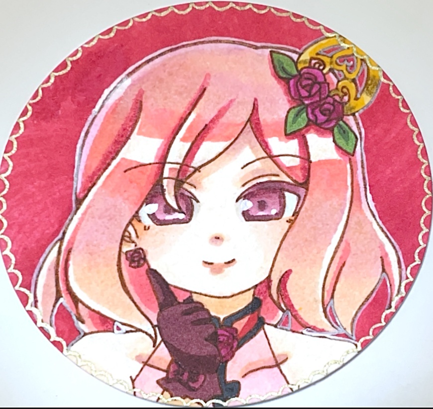 一次創作 薔薇の女王 原画/手のひらペーパー